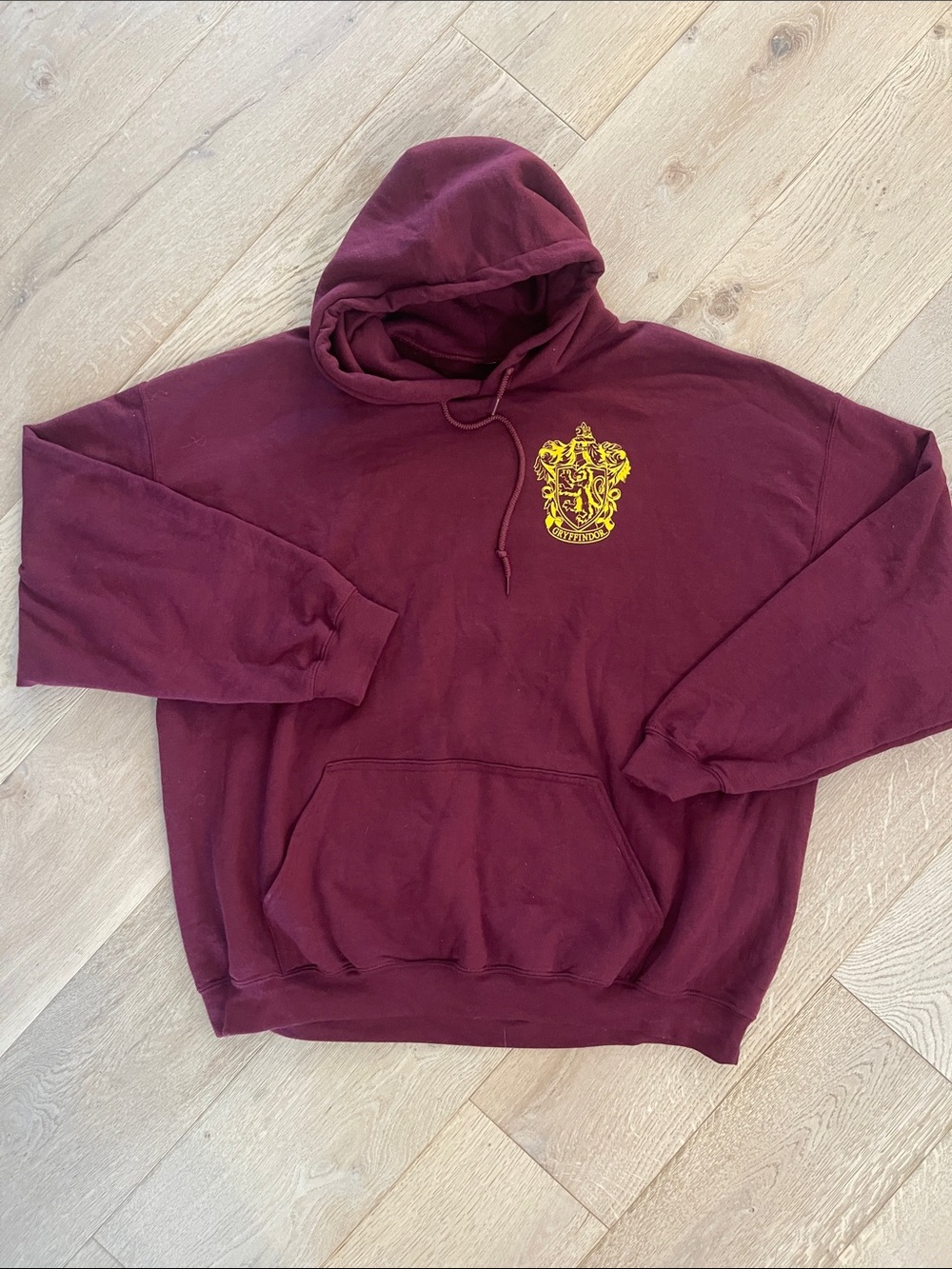 HARRY POTTER GRYFFINDOR Maroon Hooded Pullover Sweatshirt Mens 2XL